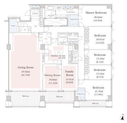 ラ・トゥール代々木上原 D302 間取り図