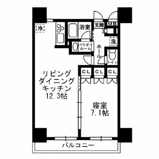 レジディア月島3 602 間取り図