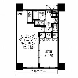 レジディア月島3 602 間取り図