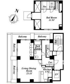 HK平河町 7F1 間取り図