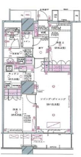 ザ・東京タワーズ シータワー 21階 間取り図