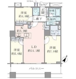 ブリリアマーレ有明 21階 間取り図