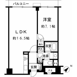 ルシマン月島 902 間取り図