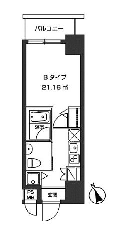 レジディア虎ノ門 202 間取り図