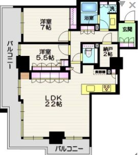 ザ・山王タワー 18階 間取り図