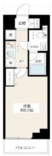 ハイズクレセール清澄白河 8階 間取り図