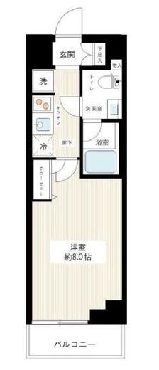 ハイズクレセール清澄白河 2階 間取り図