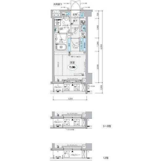 メインステージ三田アーバンスクエア 12階 間取り図