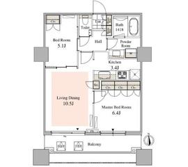 タワーコート北品川 404 間取り図