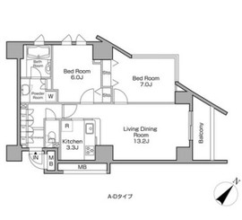 レジディアタワー中目黒 1603 間取り図