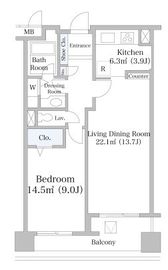 ヨコソーレインボータワーハイツ 1704 間取り図