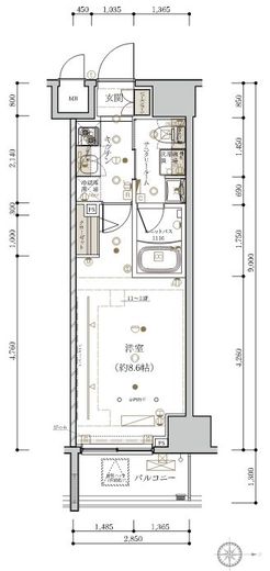ステージグランデ元浅草 2階 間取り図