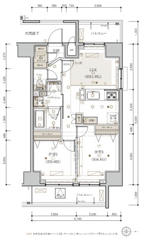 ステージグランデ元浅草 12階 間取り図
