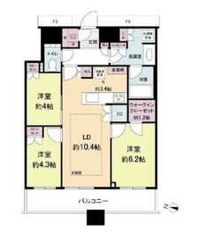 勝どきザ・タワー 6階 間取り図