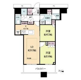 勝どきザ・タワー 23階 間取り図