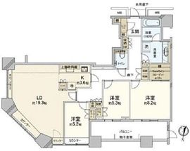 芝浦アイランド ケープタワー 18階 間取り図