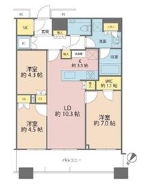 勝どきザ・タワー 32階 間取り図