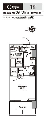 コンフォリア東新宿ステーションフロント 703 間取り図