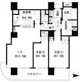 リバーポイントタワー 704 間取り図