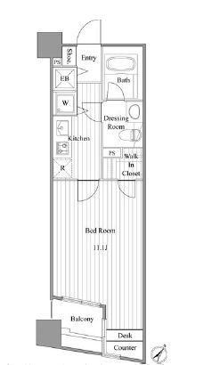 ブロードシティ東京 4階 間取り図