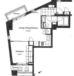 アパートメンツ元麻布内田坂 307 間取り図