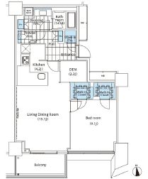 コンフォリア新宿イーストサイドタワー 815 間取り図