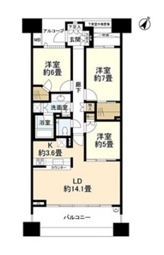 The目黒四季レジデンス 10階 間取り図
