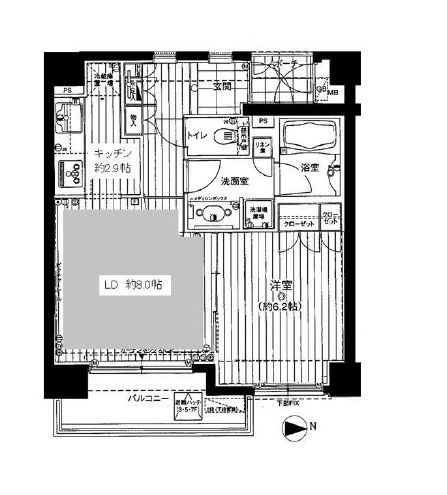 グラーサ神楽坂 7階 間取り図