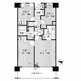 マーシュフィールド四番町 1003 間取り図