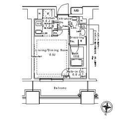 パークアクシス御茶ノ水ステージ 1117 間取り図