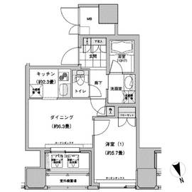 ウエストパークタワー池袋 2214 間取り図