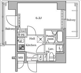 レジディア広尾2 803 間取り図