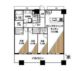 芝浦アイランド ケープタワー 32階 間取り図