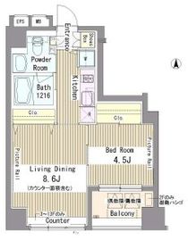 パークアクシス新御徒町 201 間取り図