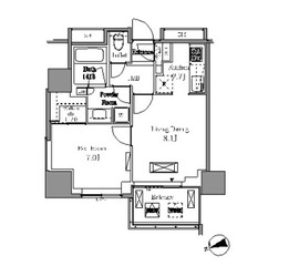 レジディアタワー目黒不動前 1302 間取り図