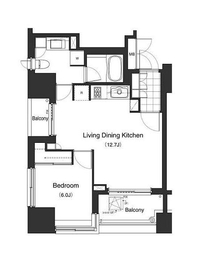 アパートメンツタワー麻布十番 403 間取り図