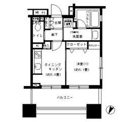 パークキューブ市ヶ谷 704 間取り図