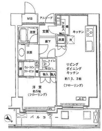 グローリオ白金高輪 5階 間取り図