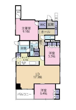 ガレリア・マーレ日本橋 17階 間取り図