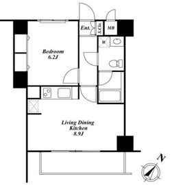 Roppongi Residences 1304 間取り図