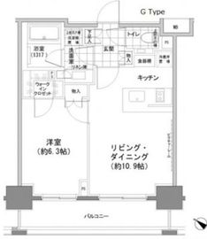 パークハビオ人形町 807 間取り図