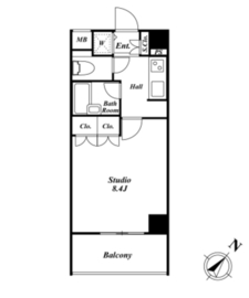 スペーシア三軒茶屋弐番館 403 間取り図