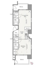 レジディア東銀座 405 間取り図