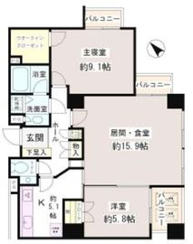 小石川パークタワー 6階 間取り図