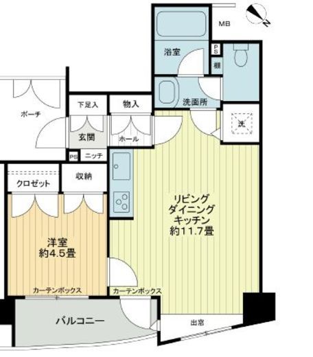 ジェイパーク乃木坂 8階 間取り図