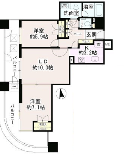 西早稲田東ウイング 10階 間取り図