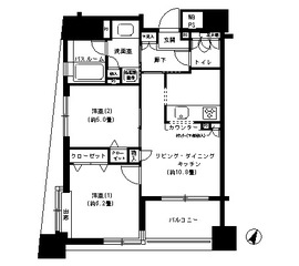 パークキューブ市ヶ谷 1001 間取り図