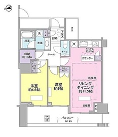 ブランズ麻布狸穴町 6階 間取り図