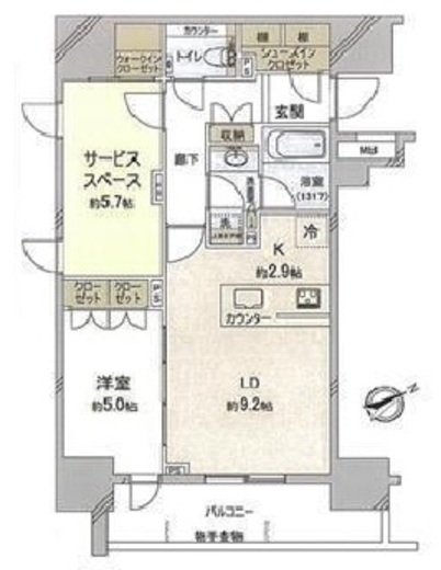 リビオ目黒リバーサウス 9階 間取り図