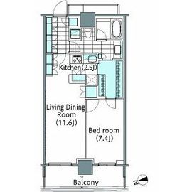 コンフォリア新宿イーストサイドタワー 2506 間取り図